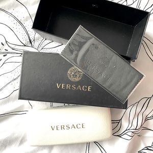 Versace Sunglasses case, box and cleaning cloth